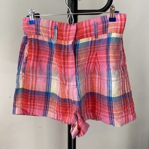 C&C California Plaid Linen Belted Shorts
Red Size 6